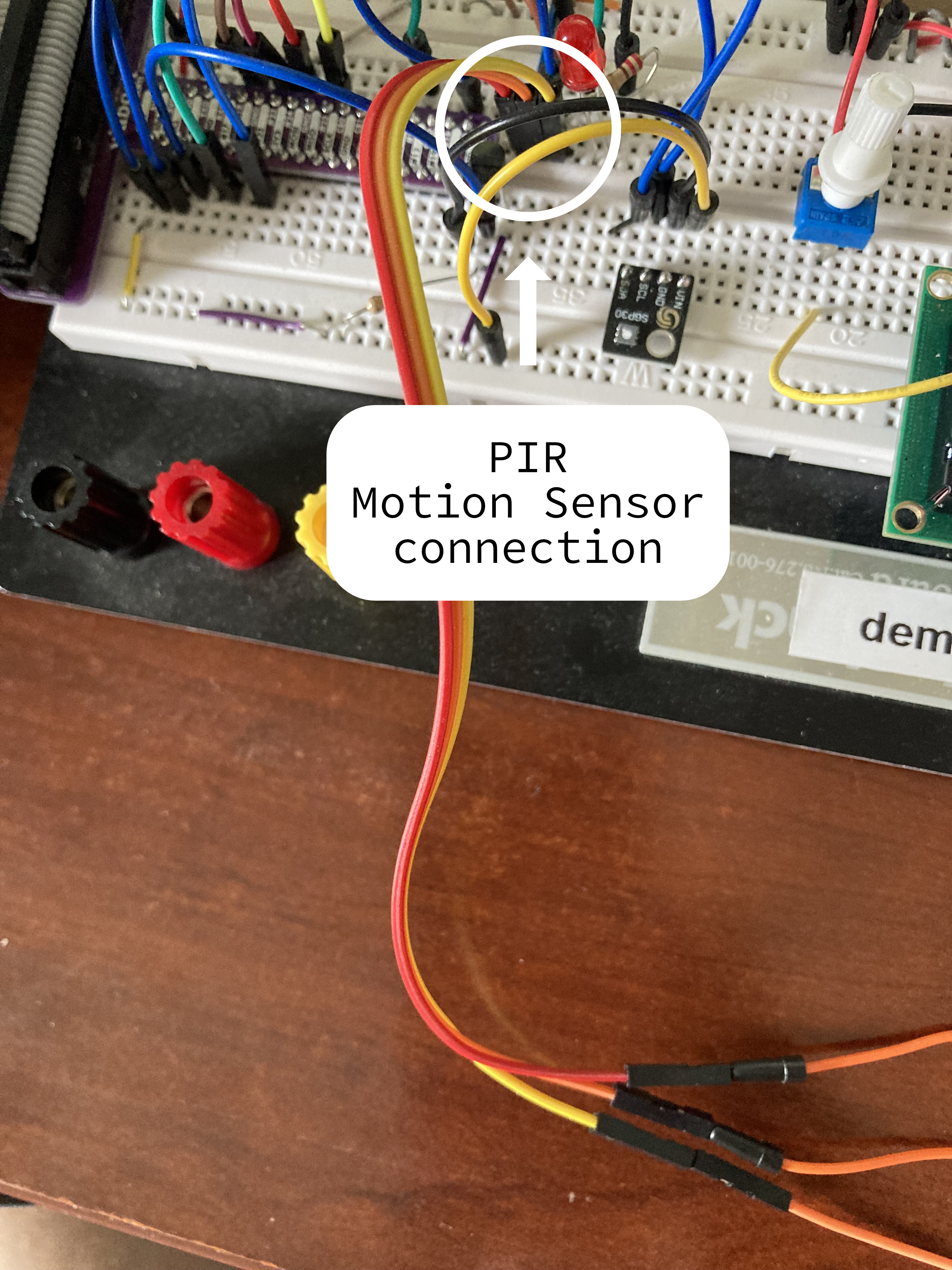 PIR motion sensor connections